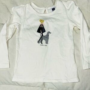 Janie and Jack tee with cute lady and dog design sz 2T smoke free home